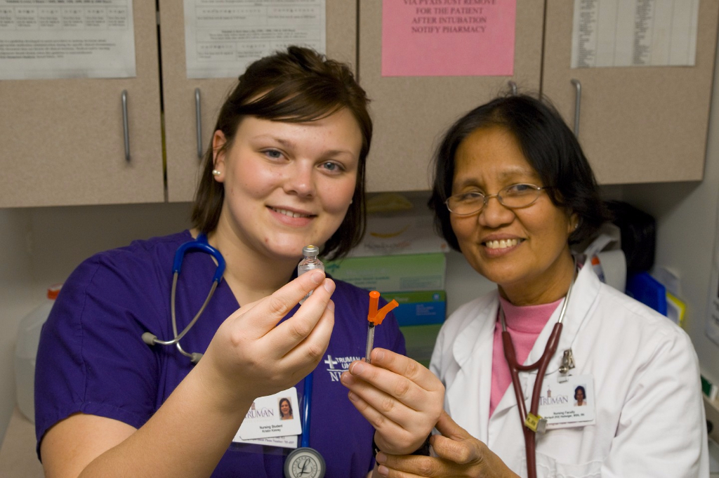 Photo of a women in a science lab at Truman State University